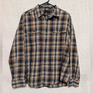 Prana Mens Edgewater Plaid Button-Up Shirt Size M